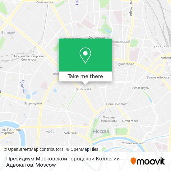 Президиум Московской Городской Коллегии Адвокатов map