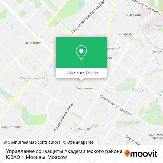 Управление соцзащиты Академического района ЮЗАО г. Москвы map