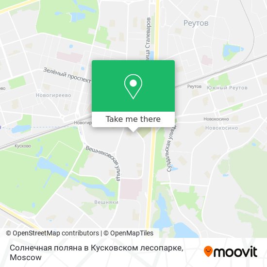 Солнечная поляна в Кусковском лесопарке map