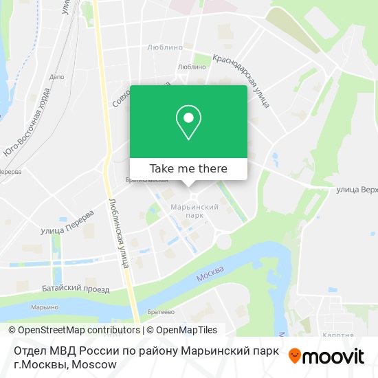 Отдел МВД России по району Марьинский парк г.Москвы map