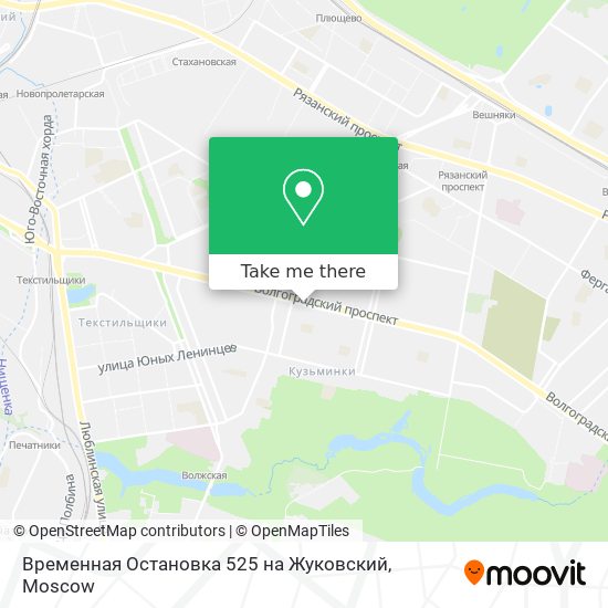 Временная Остановка 525 на Жуковский map