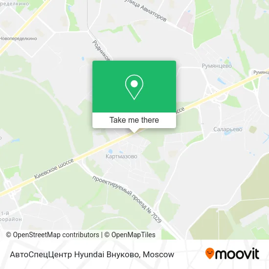 АвтоСпецЦентр Hyundai Внуково map