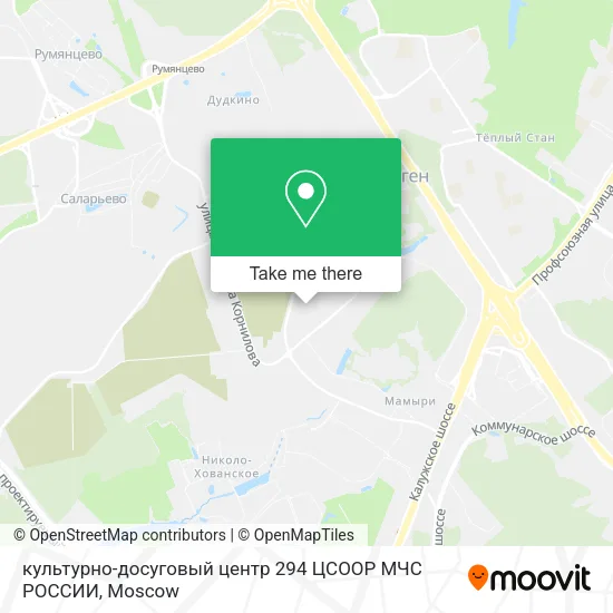 культурно-досуговый центр 294 ЦСООР МЧС РОССИИ map