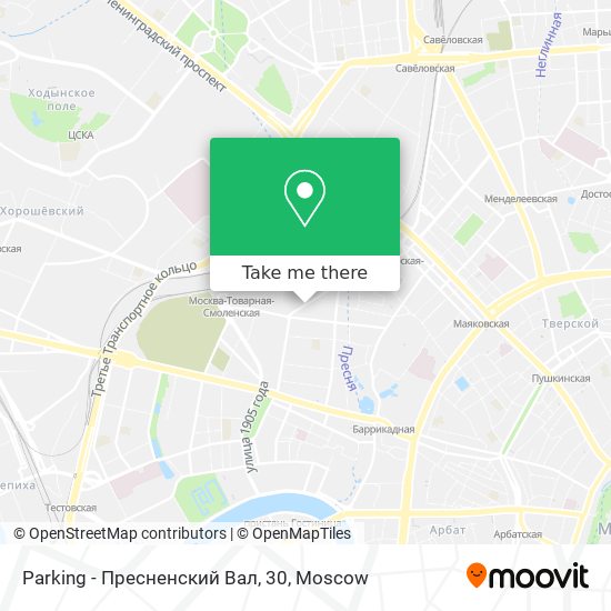 Parking - Пресненский Вал, 30 map