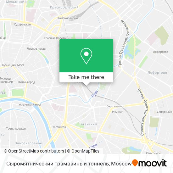 Сыромятнический трамвайный тоннель map