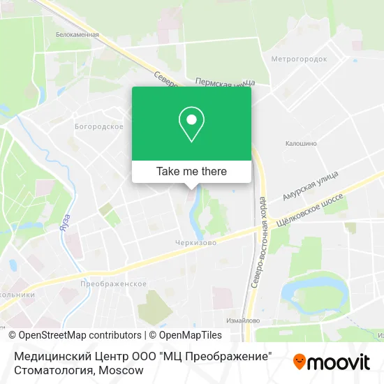 Медицинский Центр ООО "МЦ Преображение" Стоматология map