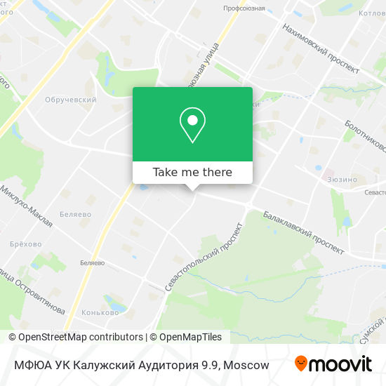 МФЮА УК Калужский Аудитория 9.9 map