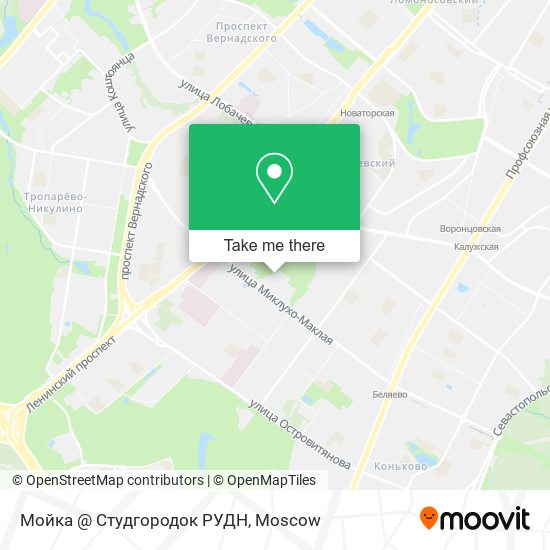 Мойка @ Студгородок РУДН map