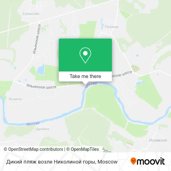 Дикий пляж возле Николиной горы map