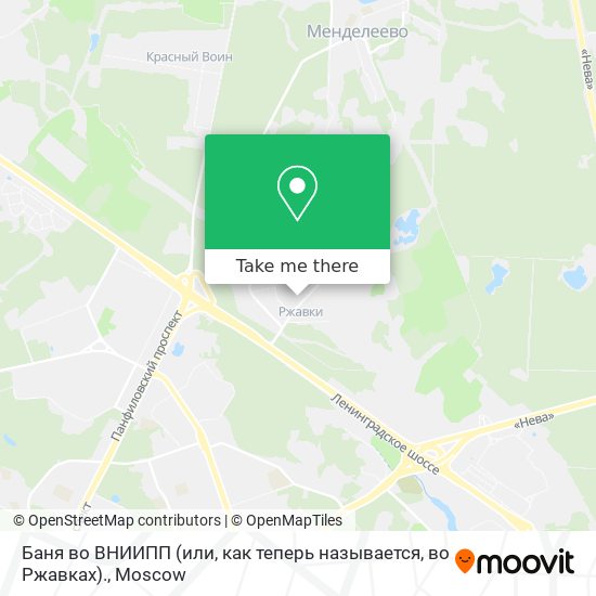 Баня во ВНИИПП (или, как теперь называется, во Ржавках). map