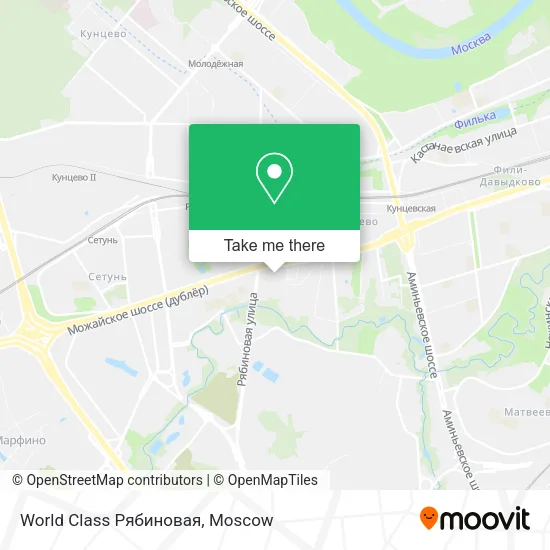 World Class Рябиновая map