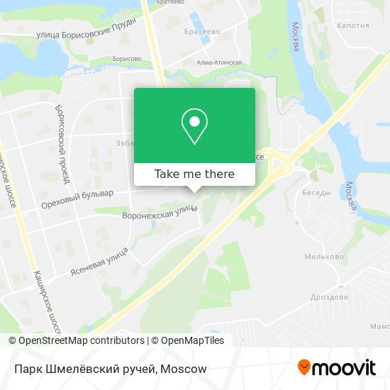 Парк Шмелёвский ручей map