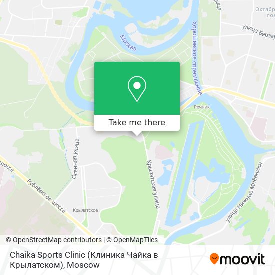 Chaika Sports Clinic (Клиника Чайка в Крылатском) map