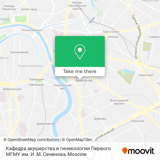 Кафедра акушерства и гинекологии Первого МГМУ им. И. М. Сеченова map