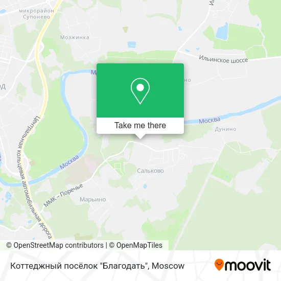 Коттеджный посёлок "Благодать" map