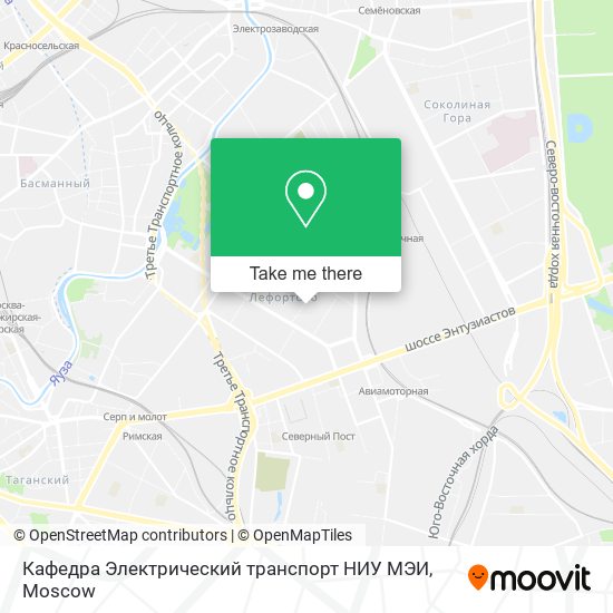 Кафедра Электрический транспорт НИУ МЭИ map
