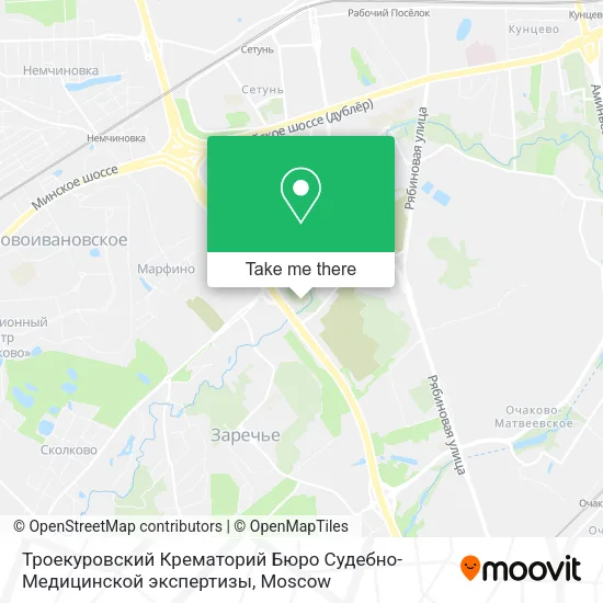 Троекуровский Крематорий Бюро Судебно-Медицинской экспертизы map