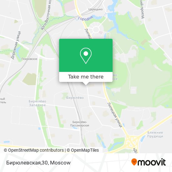 Бирюлевская,30 map