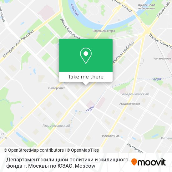 Департамент жилищной политики и жилищного фонда г. Москвы по ЮЗАО map