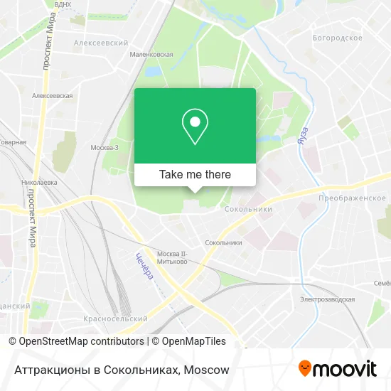 Аттракционы в Сокольниках map