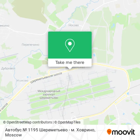Автобус № 1195 Шереметьево - м. Ховрино map