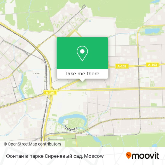 Фонтан в парке Сиреневый сад map