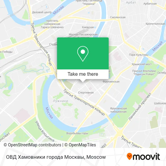 ОВД Хамовники города Москвы map
