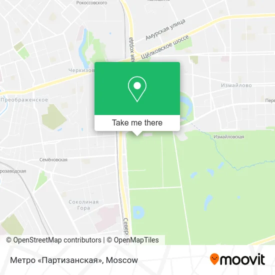 Метро «Партизанская» map