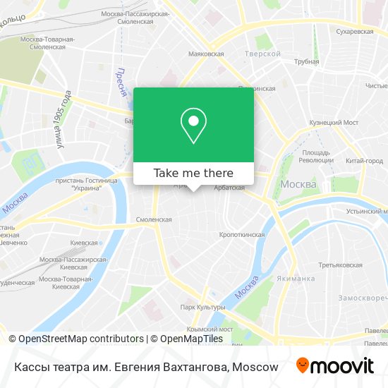 Кассы театра им. Евгения Вахтангова map