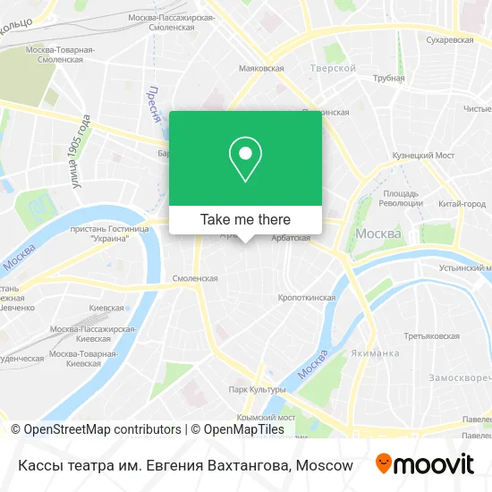 Кассы театра им. Евгения Вахтангова map