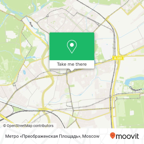 Метро «Преображенская Площадь» map