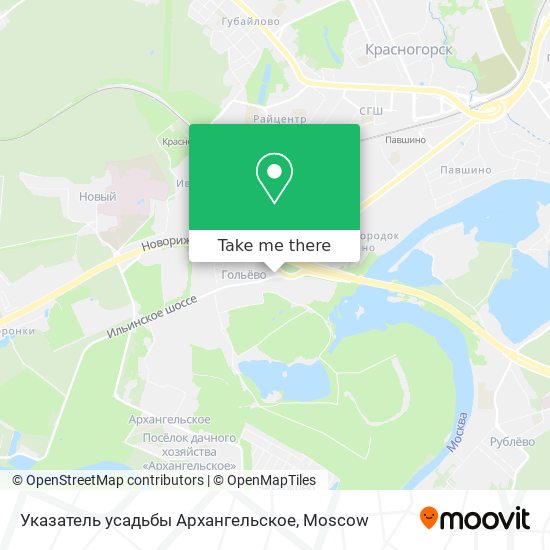 Указатель усадьбы Архангельское map