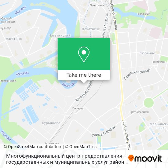 Многофункциональный центр предоставления государственных и муниципальных услуг района Печатники map