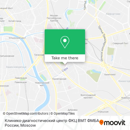 Клинико-диагностический центр ФКЦ ВМТ ФМБА России map