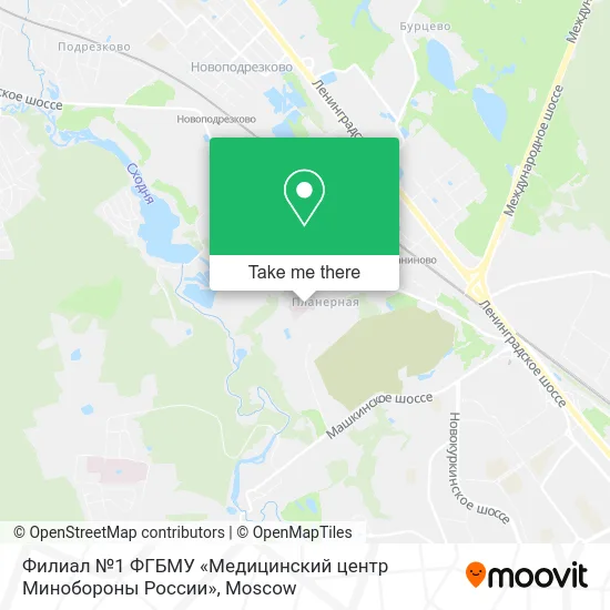 Филиал №1 ФГБМУ «Медицинский центр Минобороны России» map