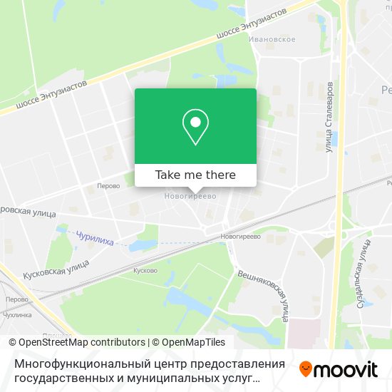 Многофункциональный центр предоставления государственных и муниципальных услуг Новогиреево map