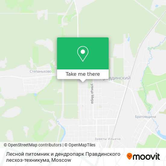 Лесной питомник и дендропарк Правдинского лесхоз-техникума map