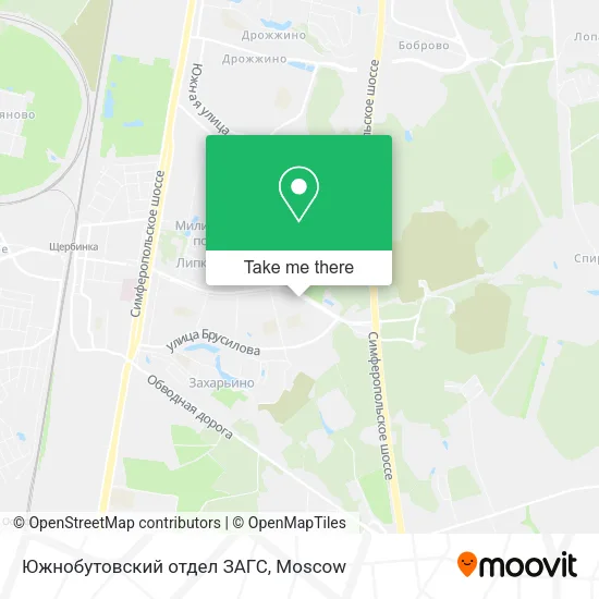 Южнобутовский отдел ЗАГС map