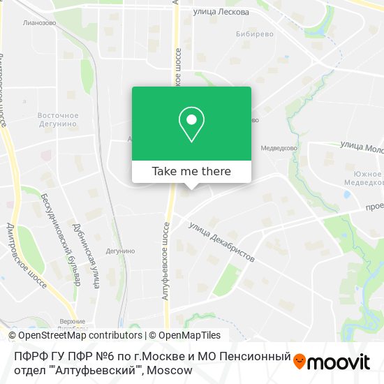 ПФРФ ГУ ПФР №6 по г.Москве и МО Пенсионный отдел ""Алтуфьевский"" map