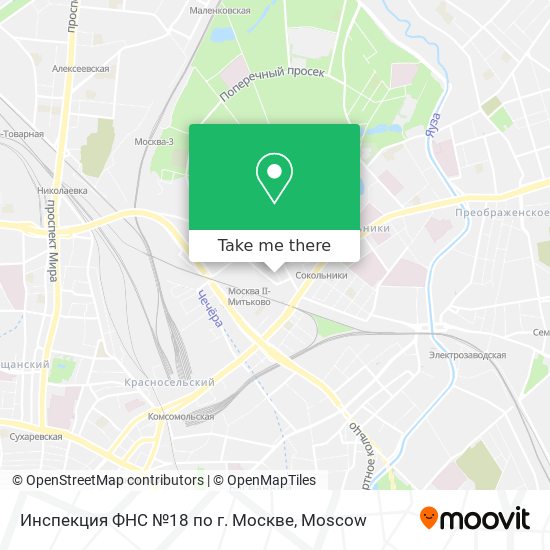 Инспекция ФНС №18 по г. Москве map