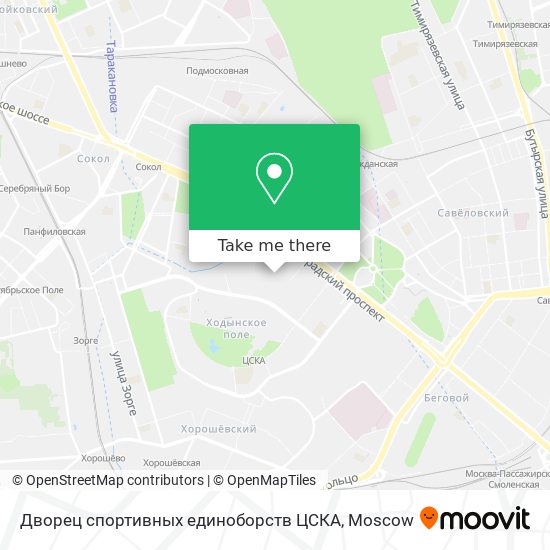 Дворец спортивных единоборств ЦСКА map