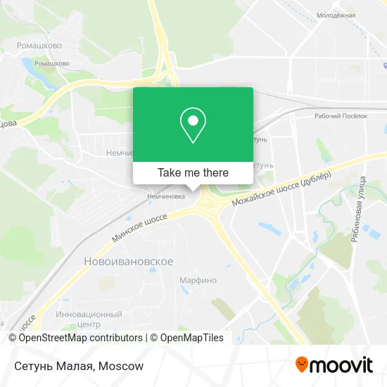 Сетунь Малая map