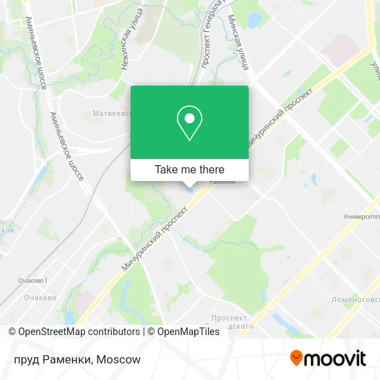 пруд Раменки map