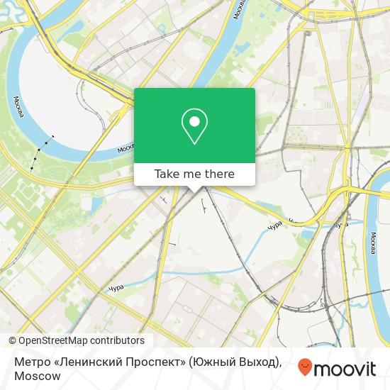 Метро «Ленинский Проспект» (Южный Выход) map