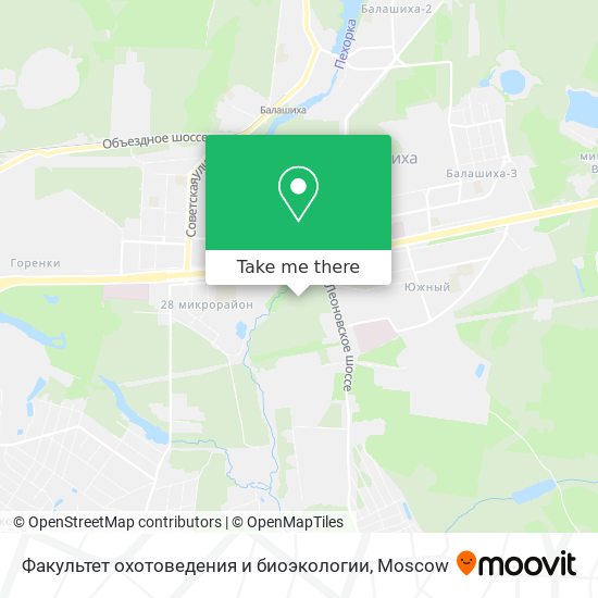 Факультет охотоведения и биоэкологии map