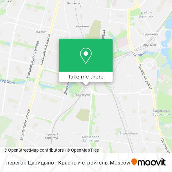 перегон Царицыно - Красный строитель map