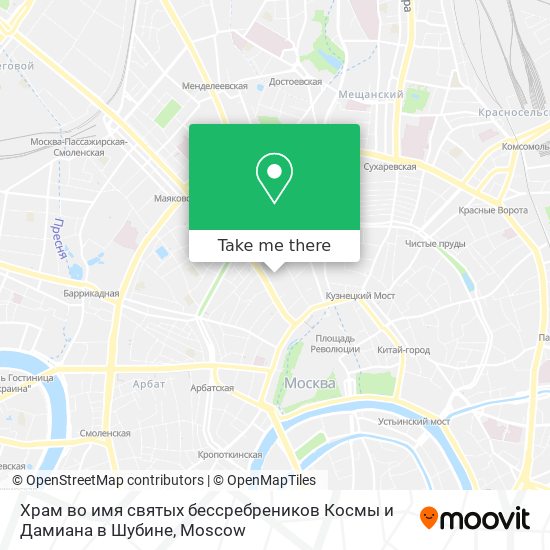 Храм во имя святых бессребреников Космы и Дамиана в Шубине map