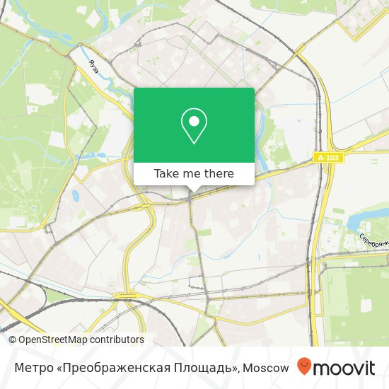 Метро «Преображенская Площадь» map