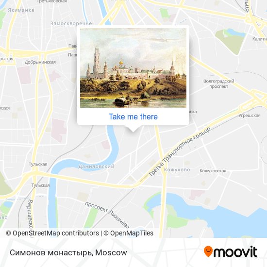 Симонов монастырь map