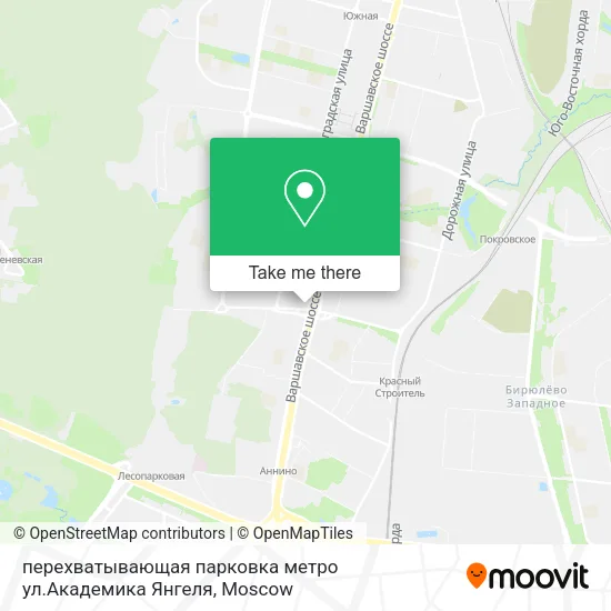 перехватывающая парковка метро ул.Академика Янгеля map